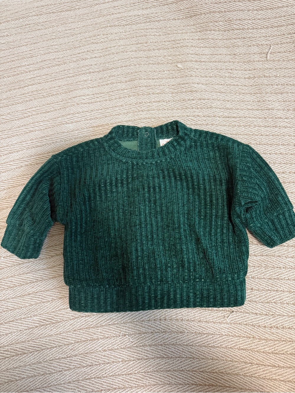 Dark Green Ribbed Knit girls Sweater